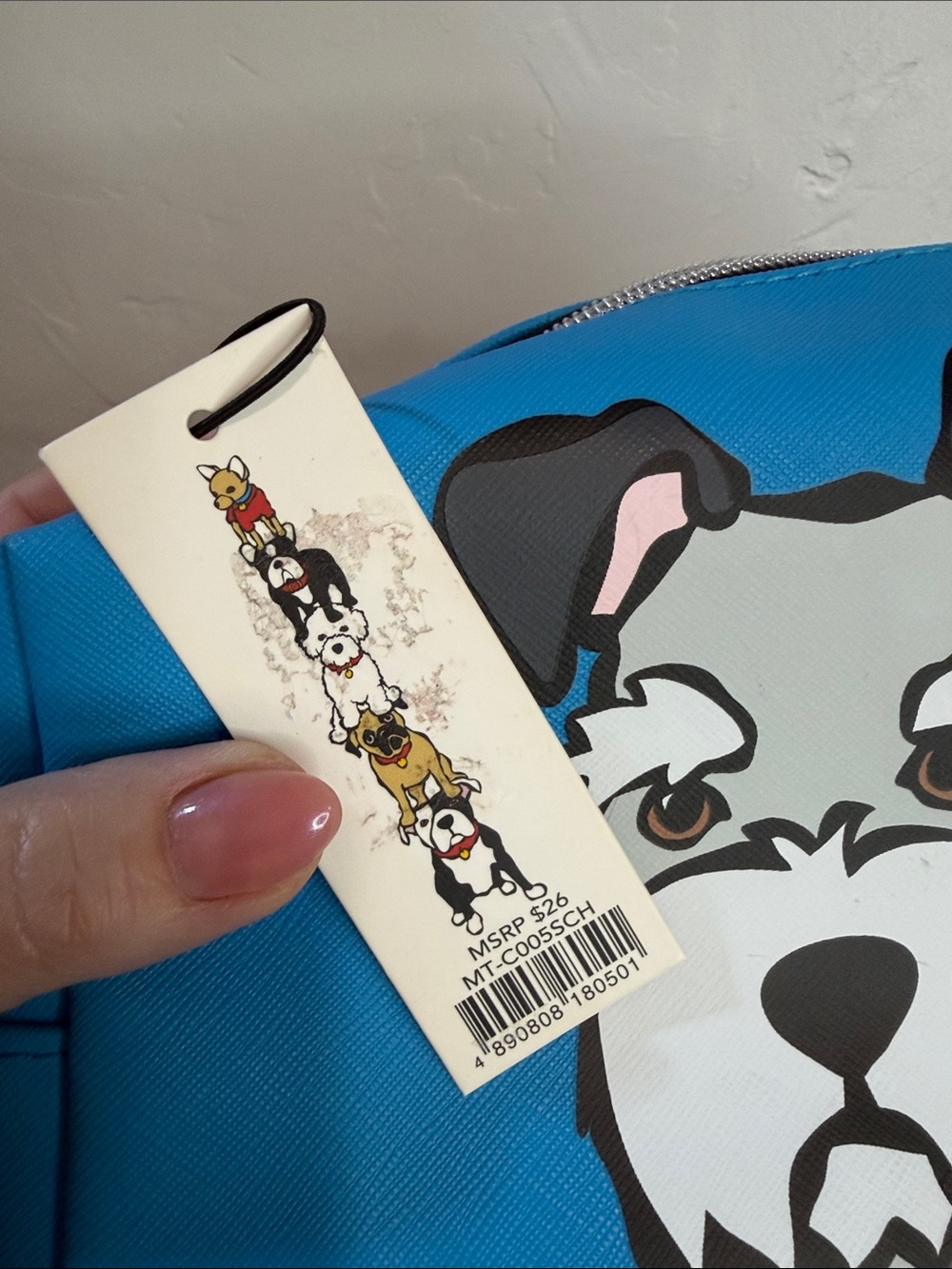 Marc Tetro Blue Schnauzer cosmetic bag- My Schnauzer Design NWT - Picture 7 of 8